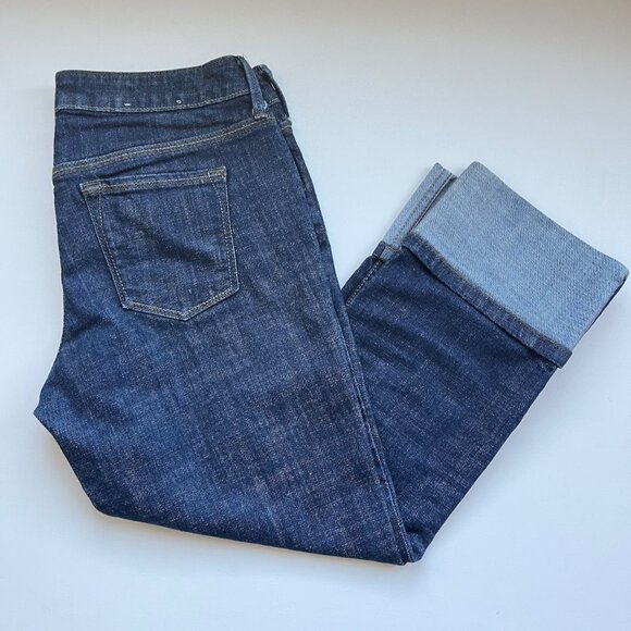 Banana Republic Cuffed Dark Wash Cropped Jeans - Picture 1 of 4